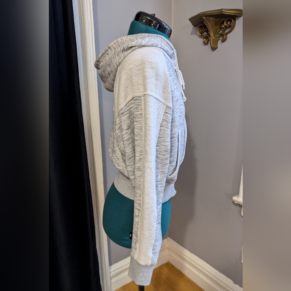 Free People fp movement heather grey two-tone full zip hoodie XS - Picture 2 of 9